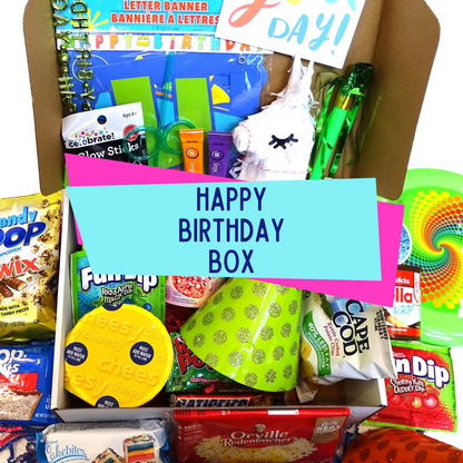 Just Beecause Box by deliverbees college Just Because Birthday Party In a Box care package for college students, mailed care package with free shipping pinata, Clemson, Furman, College of Charleston, UNC Asheville